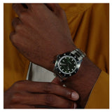 Hugo Boss Bossmatic Automatic Green Dial Silver Steel Strap Watch for Men - 1514178