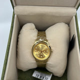 Gucci G Timeless 18K Gold Dial Gold Steel Strap Watch for Women - YA1265036