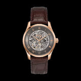 Hugo Boss Principle Skeleton Grey Dial Brown Leather Strap Watch for Men - 1514253