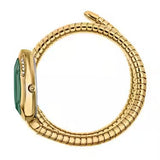 Just Cavalli Serpente Metallica Green Dial Gold Steel Strap Watch for Women - JC1L224M0045