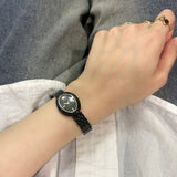 Tory Burch Oval Black Dial Black Steel Strap Watch for Women - TBW6035