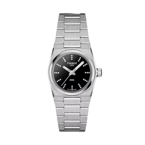 Tissot PRX Quartz Diamonds Black Dial Silver Steel Strap Watch for Women - T137.010.11.056.00