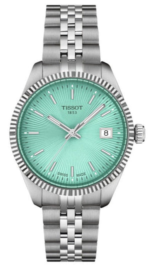 Tissot Ballade Quartz Green Dial Silver Steel Strap Watch for Women - T156.210.11.091.00