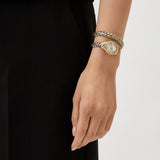 Just Cavalli Twined Mother of Pearl Dial Two Tone Steel Strap Watch for Women - JC1L305M0055