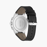 Hugo Boss Taper Chronograph Black Dial Black Leather Strap Watch for Men - 1514085