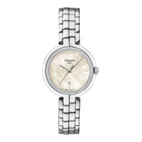 Tissot T-Lady Flamingo Diamonds Mother of Pearl Dial SIlver Steel Strap Watch for Women - T094.210.11.116.02