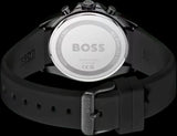 Hugo Boss Strike Chronograph Black Dial Black Rubber Strap Watch for Men - 1514289