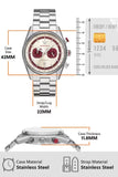 Emporio Armani Racer Chronograph White Dial Silver Steel Strap Watch for Men - AR11645
