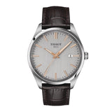Tissot PR 100 Quartz Silver Dial Black Leather Strap Watch for Men - T150.410.16.031.00