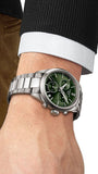 Tissot PR 100 Chronograph Green Dial Silver Steel Strap Watch for Men - T150.417.11.091.00