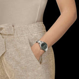 Tissot PR 100 Quartz Green Dial Silver Steel Strap Watch for Women - T150.210.11.091.00