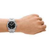 Emporio Armani Frederico Analog Black Dial Silver Steel Strap Watch for Men - AR11622
