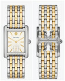 Tory Burch Eleanor White Dial Two Tone Steel Strap Watch for Women - TBW1070