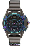 Versace Icon Active Chronograph Black Dial Grey Silicone Strap Watch for Men - VEZ701022