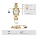 Emporio Armani Federica Mother of Pearl White Dial Gold Steel Strap Watch for Women - AR11657