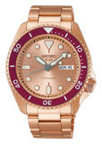 Seiko 5 Sports 55th Anniversary Limited Edition Rose Gold Dial Rose Gold Steel Strap Watch for Men - SRPK08K1