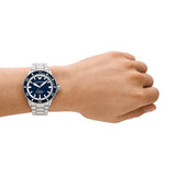 Emporio Armani Sea Explorer Blue Dial Silver Steel Strap Watch for Men - AR60079