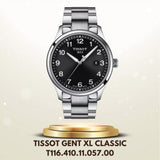 Tissot T-Sport Gent XL Black Dial Silver Steel Strap Watch for Men - T116.410.11.057.00