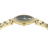 Versace Reve Analog Black Dial Gold Steel Strap Watch for Women - VE8B00624