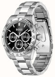 Hugo Boss Hero 2.0 Chronograph Black Dial Silver Steel Strap Watch for Men - 1514267