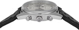 Emporio Armani Racer Chronograph Silver Dial Black Leather Strap Watch for Men - AR11677