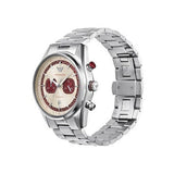Emporio Armani Racer Chronograph White Dial Silver Steel Strap Watch for Men - AR11645