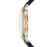 Emporio Armani Minimalist Green Dial Black Leather Strap Watch for Men - AR11601