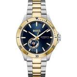 Hugo Boss Troper Chronograph Automatic Blue Dial Two Tone Steel Strap Watch for Men - 1514201