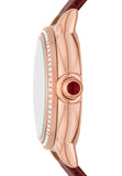 Emporio Armani Mia Mother of Pearl Dial Red Leather Strap Watch for Women - AR11646