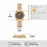Emporio Armani Federica Brown Dial Gold Steel Strap Watch for Women - AR11700