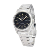 Seiko 5 Sports Flieger Automatic Black Dial Silver Steel Strap Watch for Men - SRPH27K1
