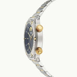 Versace Greca Logo Diver Quartz Black Dial Two Tone Steel Strap Watch for Men - VE8G00424