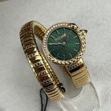 Just Cavalli Enchanting Green Dial Gold Steel Strap Watch for Women - JC1L301M0035
