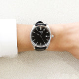 Tissot PR 100 Black Dial Black Leather Strap Watch for Men - T150.410.16.051.00