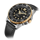 Citizen Mechanical Automatic Black Dial Black Leather Strap Watch for Men - NJ0176-10E