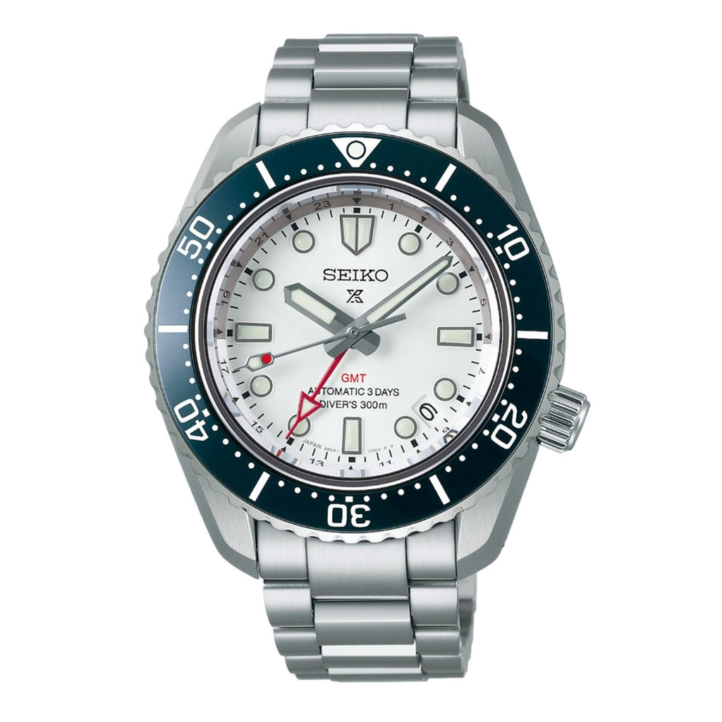 Seiko Prospex 1968 Heritage Diver's GMT 60th Anniversary White Dial Silver Steel Strap Watch for Men - SPB519J1