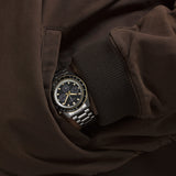 Seiko Prospex Speedtimer Solar Chronograph Black Dial Silver Steel Strap Watch for Men - SSC941