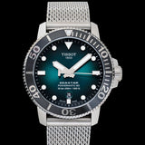 Tissot Seastar 1000 Powermatic 80 Automatic Green Dial Silver Mesh Strap Watch for Men - T120.407.11.091.00