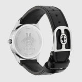Gucci G Timeless Black Dial Black Leather Strap Watch for Women - YA1265055