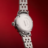 Seiko Presage Cocktail Time Automatic Diamonds White Dial Silver Steel Strap Watch for Women - SRE017J1