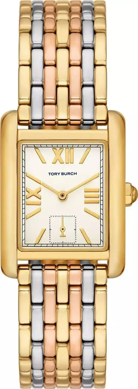 Tory Burch Eleanor White Dial Tri Tone Steel Strap Watch for Women - TBW1078