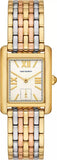 Tory Burch Eleanor White Dial Tri Tone Steel Strap Watch for Women - TBW1078