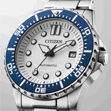Citizen Mechanical Automatic White Dial Silver Steel Strap Watch for Men - NJ0171-81A