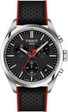 Tissot PR 100 Vuelta Chronograph Black Dial Silver Steel Strap Watch for Men - T150.417.11.051.01
