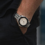 Seiko Prospex Polygonal Divers Automatic Pearl White Dial Silver Steel Strap Watch for Men - SPB481J1