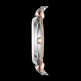 Emporio Armani Gianni T Bar Silver Dial Two Tone Steel Strap Watch for Women - AR11537