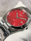 Tissot PRX Quartz Red Dial Silver Steel Strap Watch for Men - T137.410.11.421.00