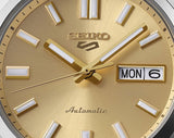 Seiko 5 Sports Automatic Gold Dial Silver Steel Strap Watch for Men - SRPL59K1
