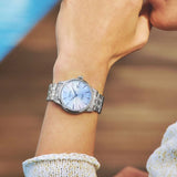 Seiko Presage Cocktail Time Automatic Ice Blue Dial Silver Steel Strap Watch for Men - SRPE19J1