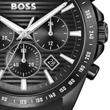 Hugo Boss Strike Chronograph Black Dial Black Rubber Strap Watch for Men - 1514289